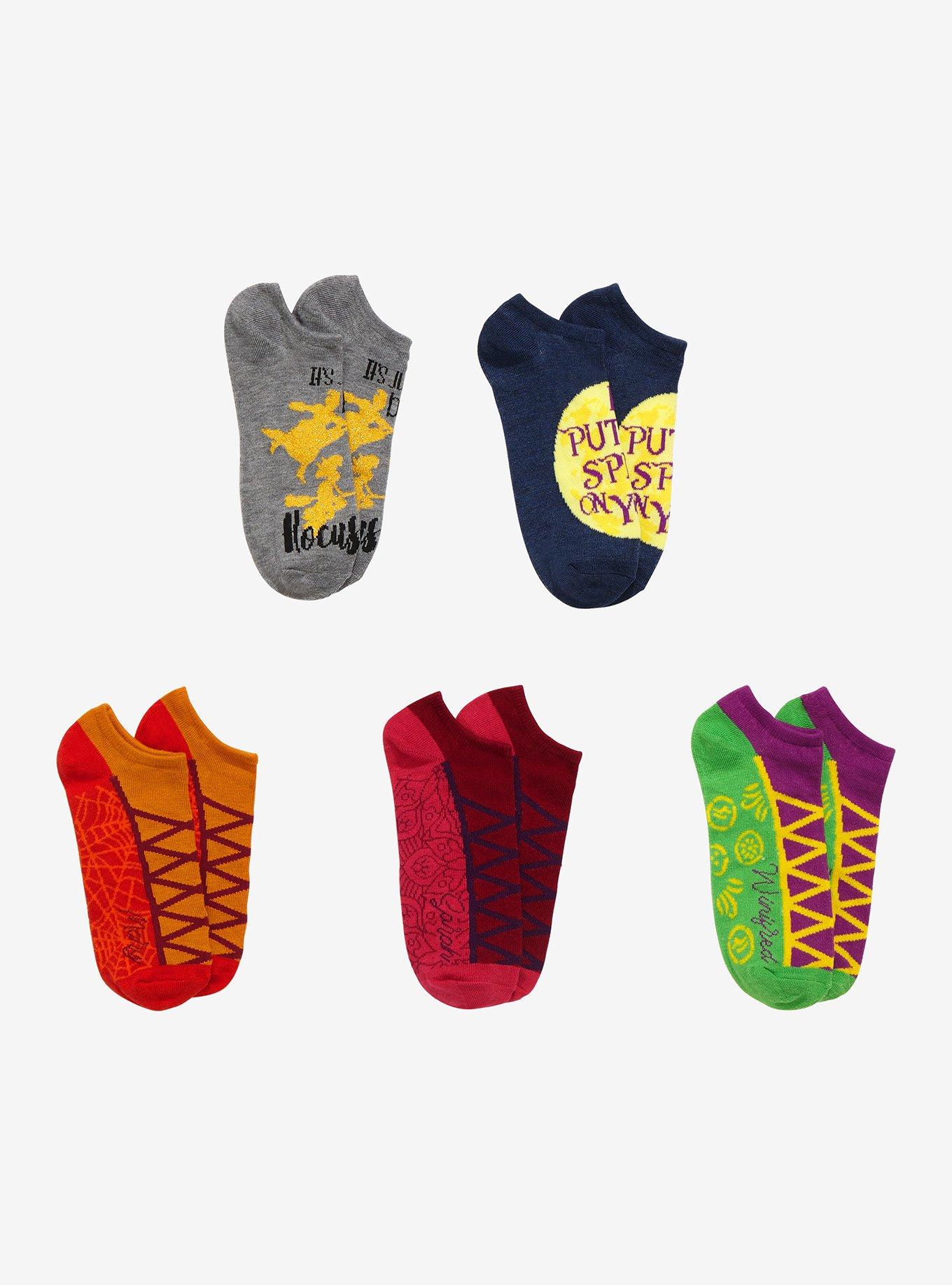 Disney Hocus Pocus Sanderson Sisters No-Show Socks 5 Pair, , hi-res