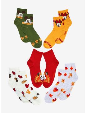 Disney Mickey Mouse & Minnie Mouse Harvest Ankle Socks 5 Pair, , hi-res
