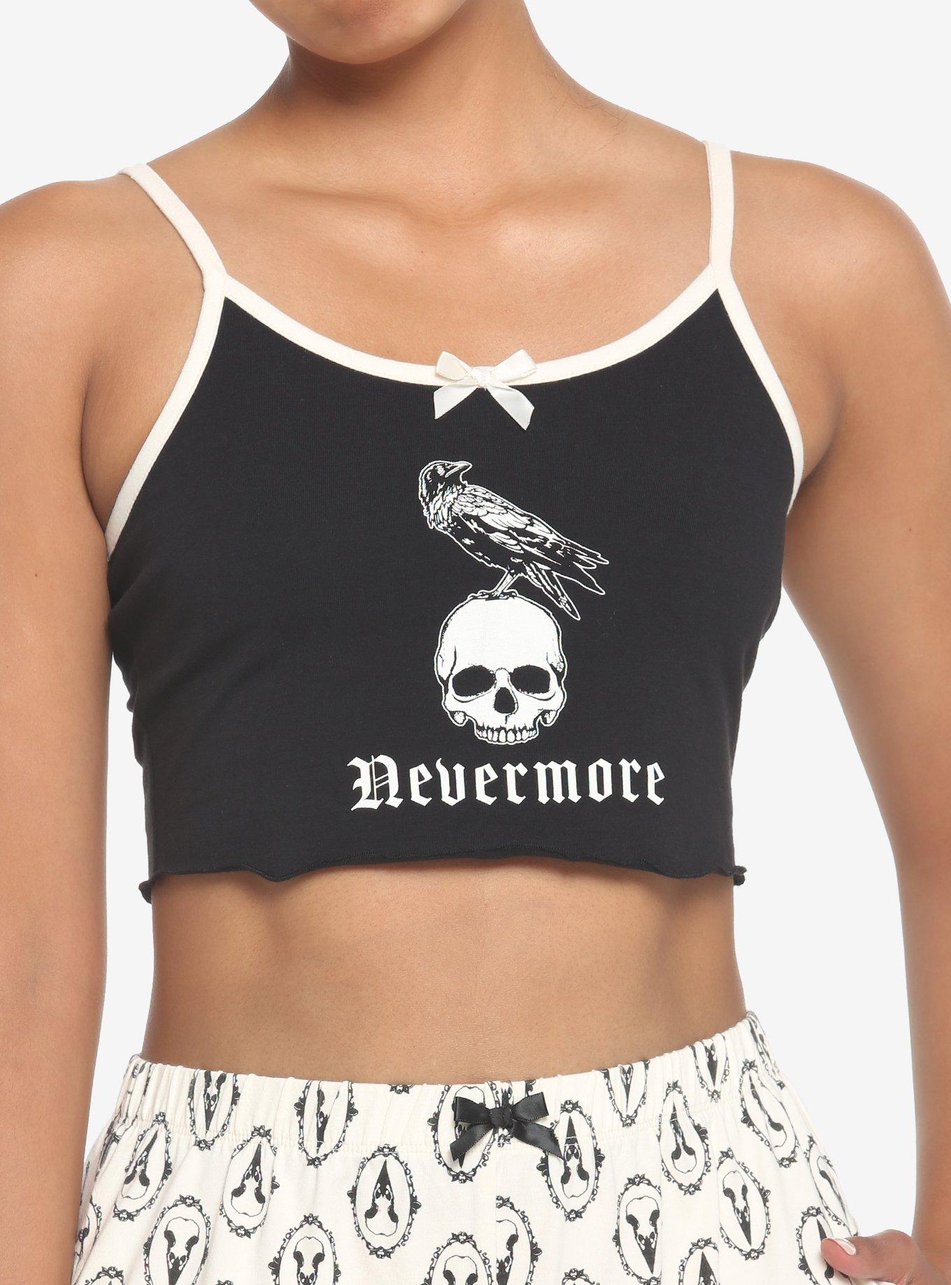 Raven Skull Cami & Shorts Girls Lounge Set, BLACK, hi-res