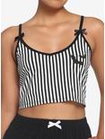 Black & White Stripe Cami & Shorts Girls Lounge Set, MULTI, hi-res