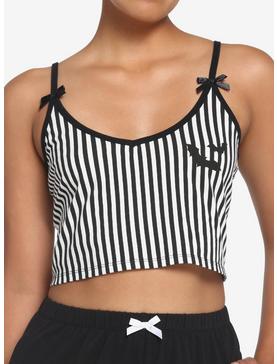Black & White Stripe Cami & Shorts Girls Lounge Set, , hi-res