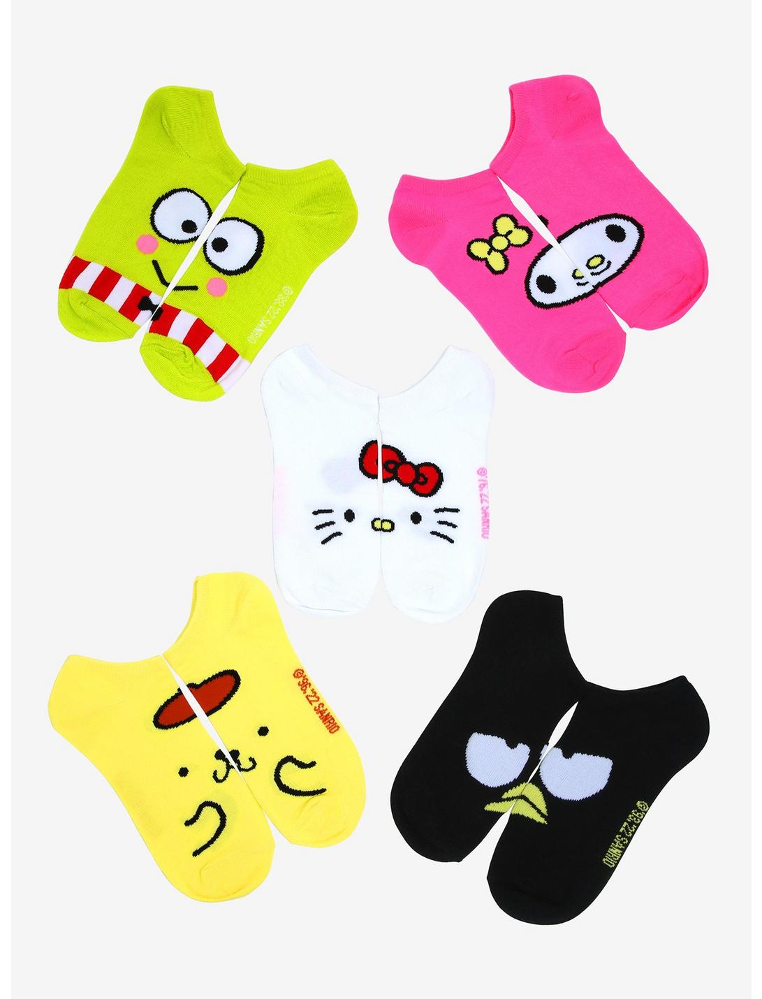 Hello Kitty And Friends Big Face No-Show Socks 5 Pair, , hi-res