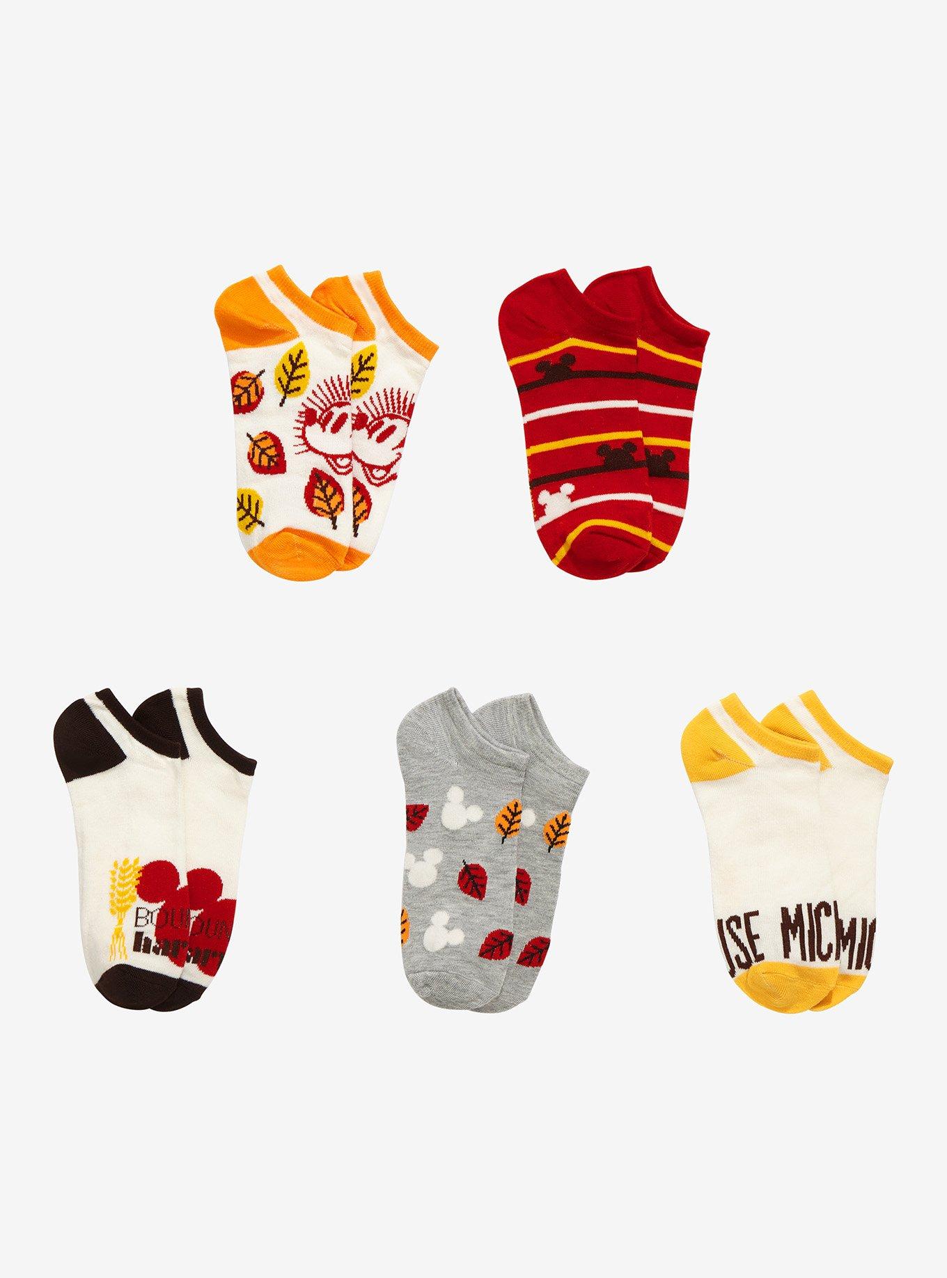 Disney Mickey Mouse Harvest No-Show Socks 5 Pair, , hi-res
