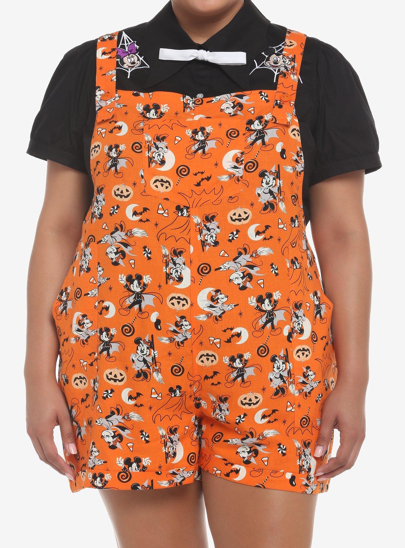 Her Universe Disney Halloween Vintage Icons Soft Shortalls Plus Size, MULTI, hi-res