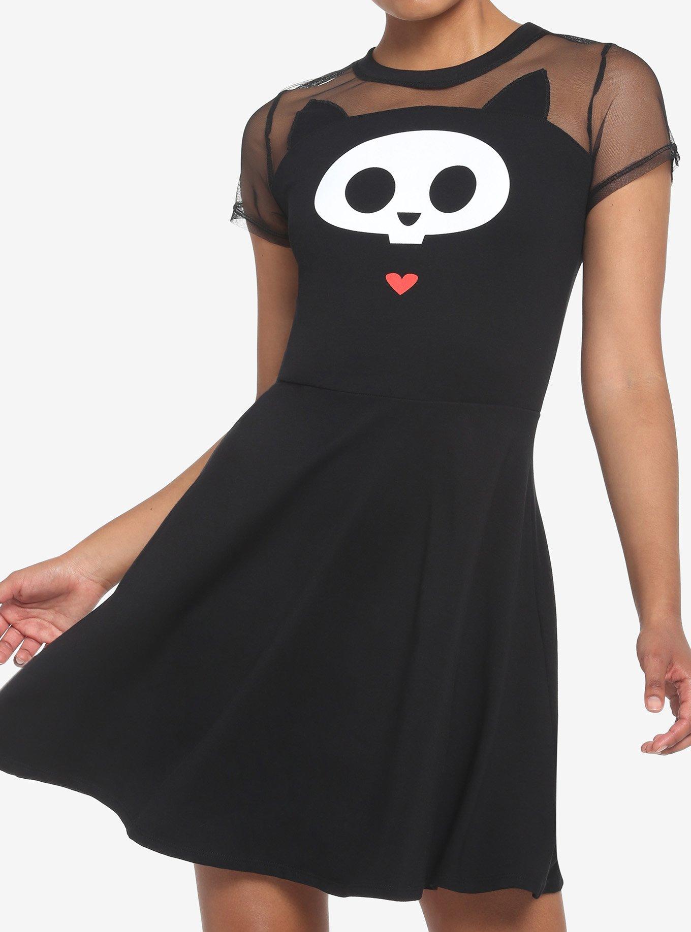 hot topic mesh dress Skelanimals Kit Mesh Skater Dress