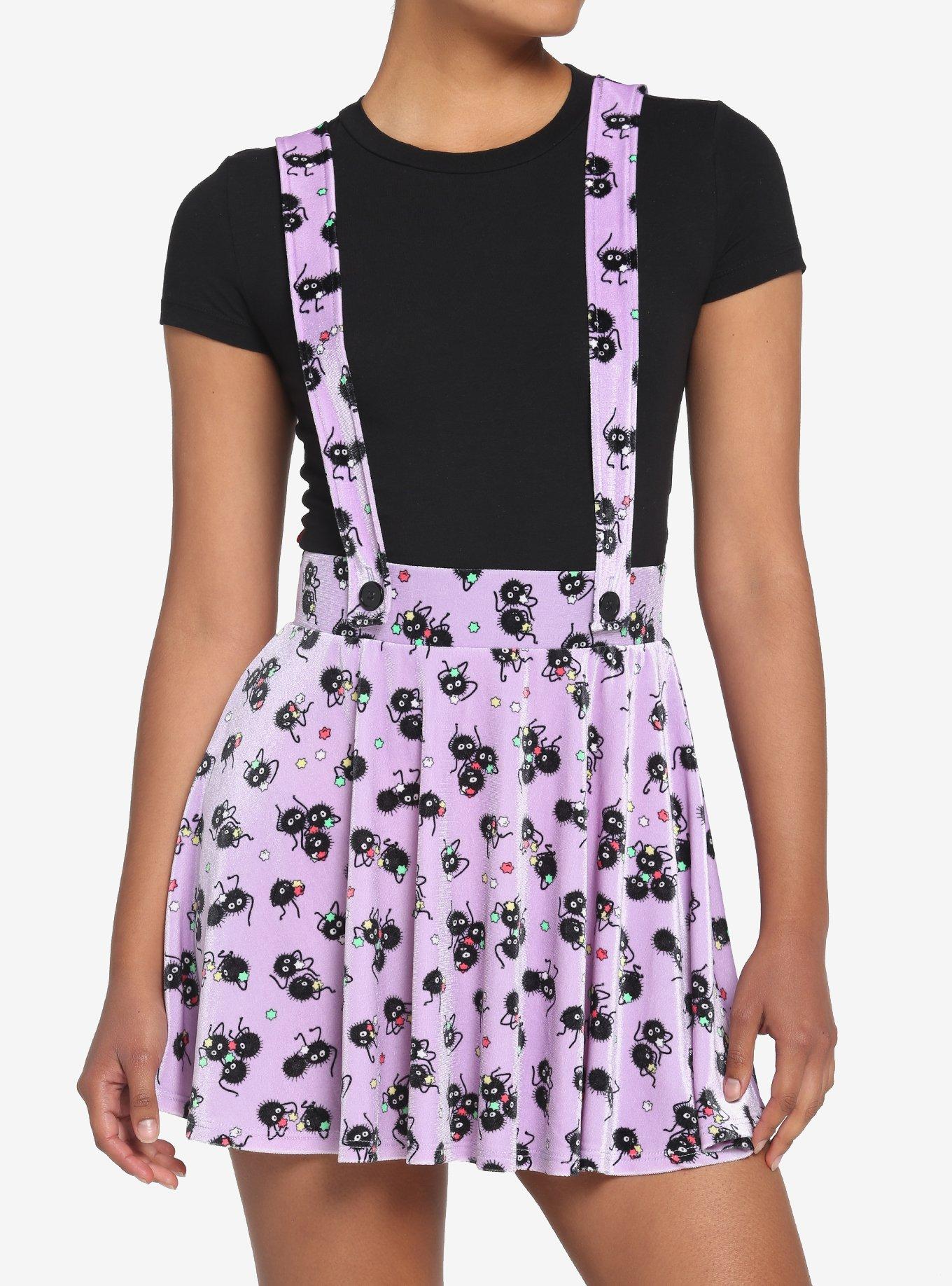 Her Universe Studio Ghibli Spirited Away Soot Sprites Velvet Suspender Skirt, MULTI, hi-res