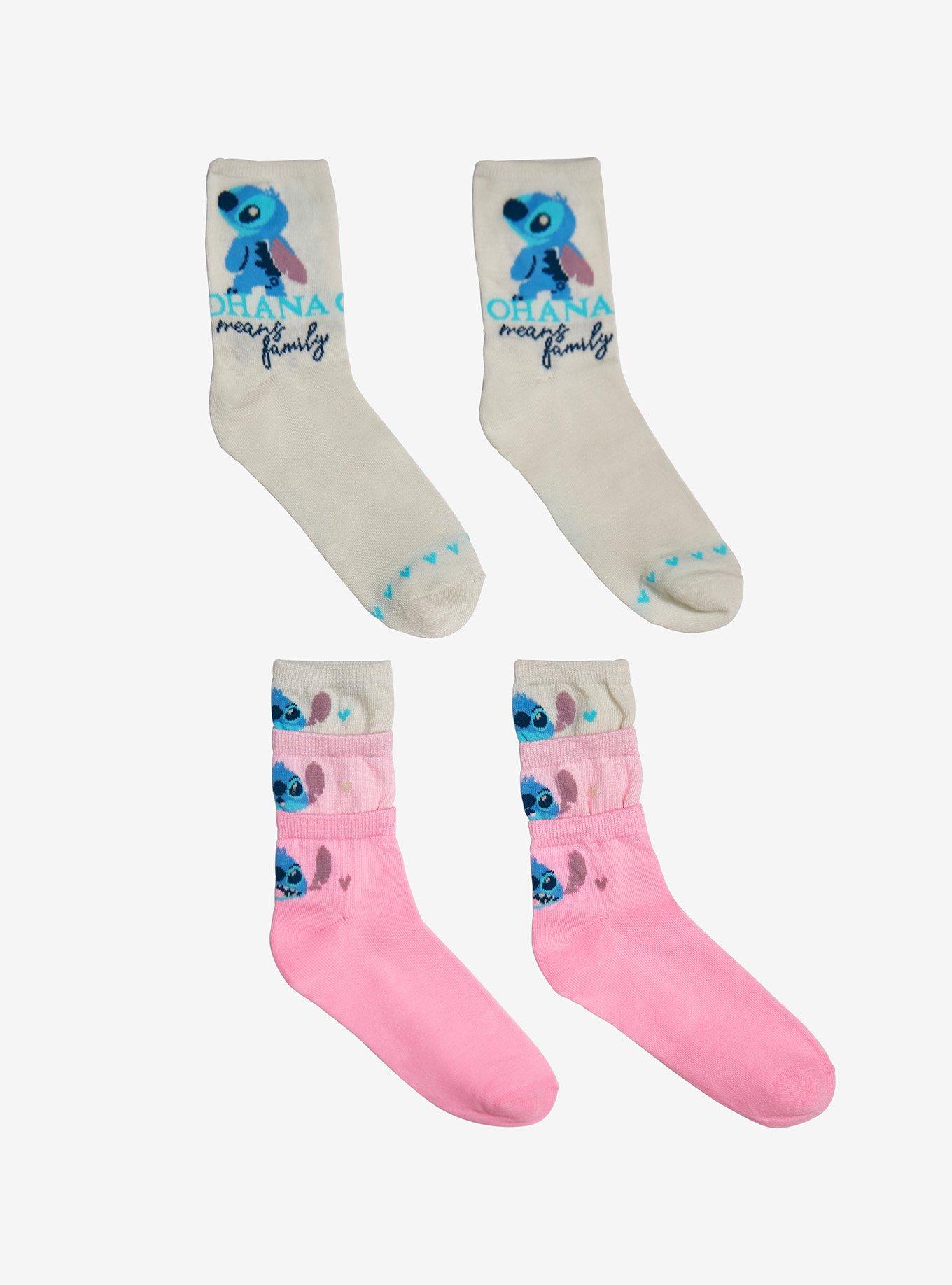 Disney Lilo & Stitch Chibi Layered Crew Sock Set 2 Pair, , hi-res