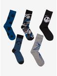 The Nightmare Before Christmas Jack Skellington Blue Crew Socks 5 Pair, , hi-res