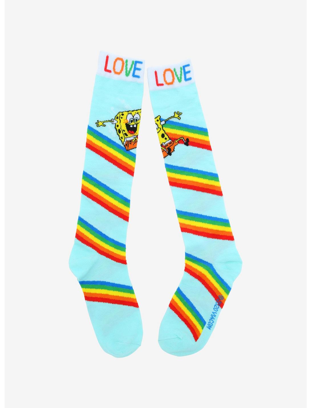 SpongeBob SquarePants Rainbow Love Knee-High Socks, , hi-res