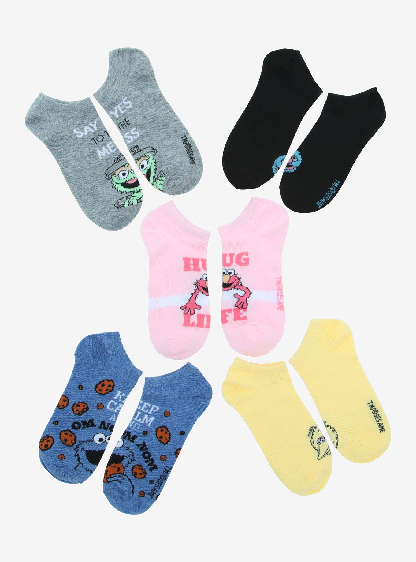 Sesame Street Quotes No-Show Socks % Pair, , hi-res