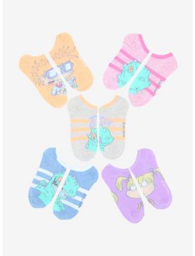 Rugrats Pastel Stripe No-Show Socks 5 Pair, , hi-res