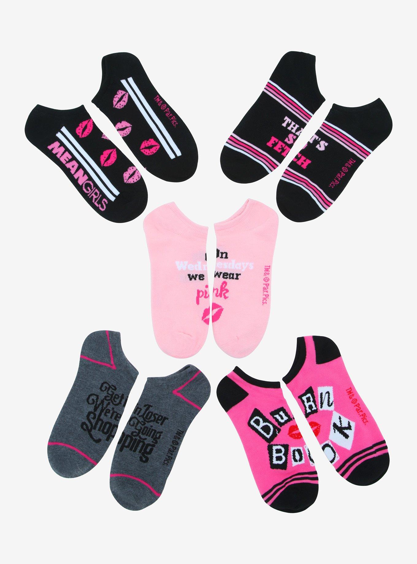 Mean Girls Quotes No-Show Socks 5 Pair