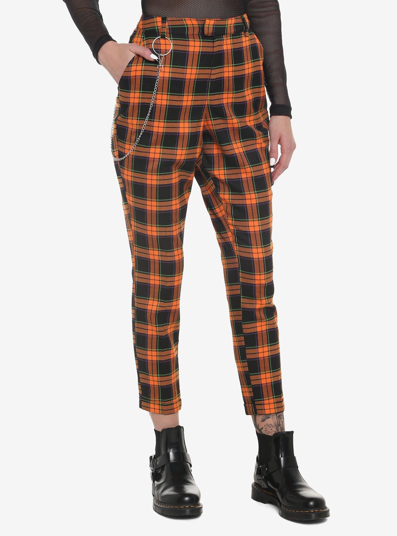 Hot Topic Plaid Multi Color Black Casual Pants Size M - 37% off