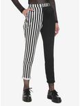 Black & White Stripe Split Chain Pants