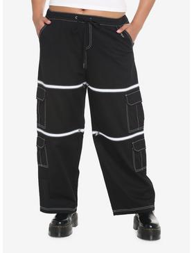 Black & White Zip-Off Carpenter Pants Plus Size, , hi-res