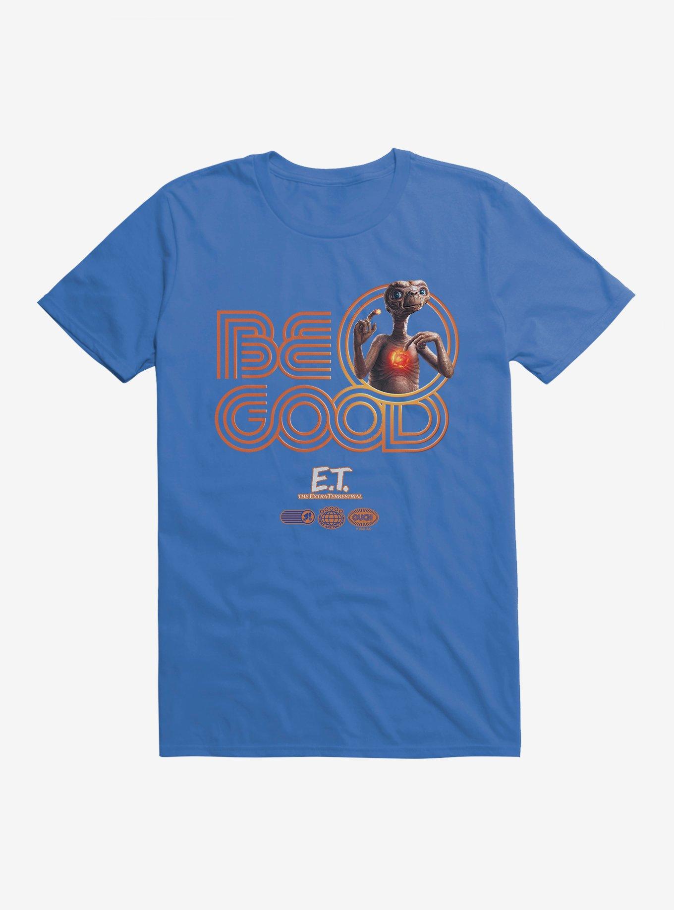 E.T. 40th Anniversary Be Good Striped Font Orange T-Shirt, ROYAL BLUE, hi-res