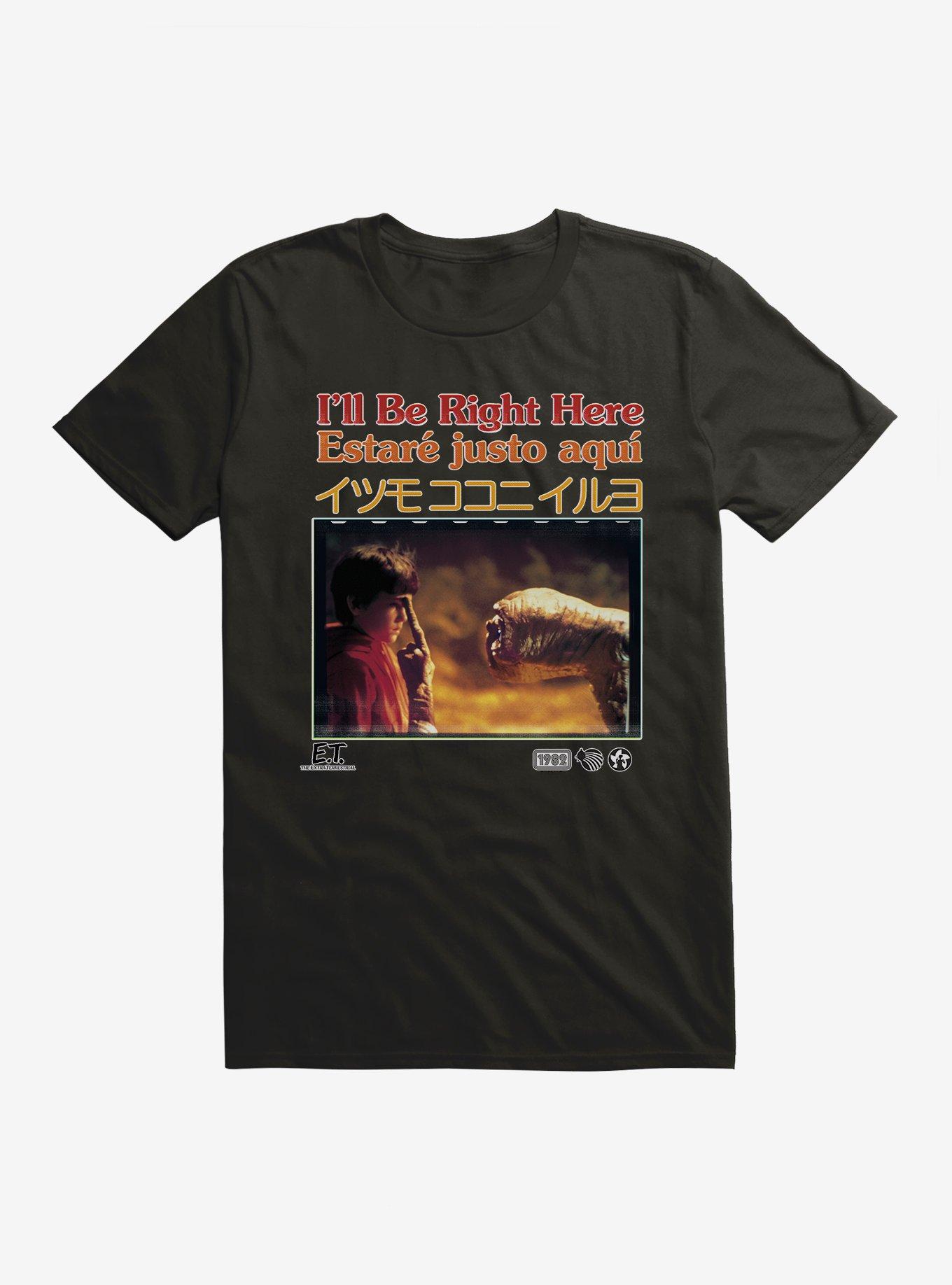 E.T. 40th Anniversary I'll Be Right Here Multi Language Movie Still T-Shirt