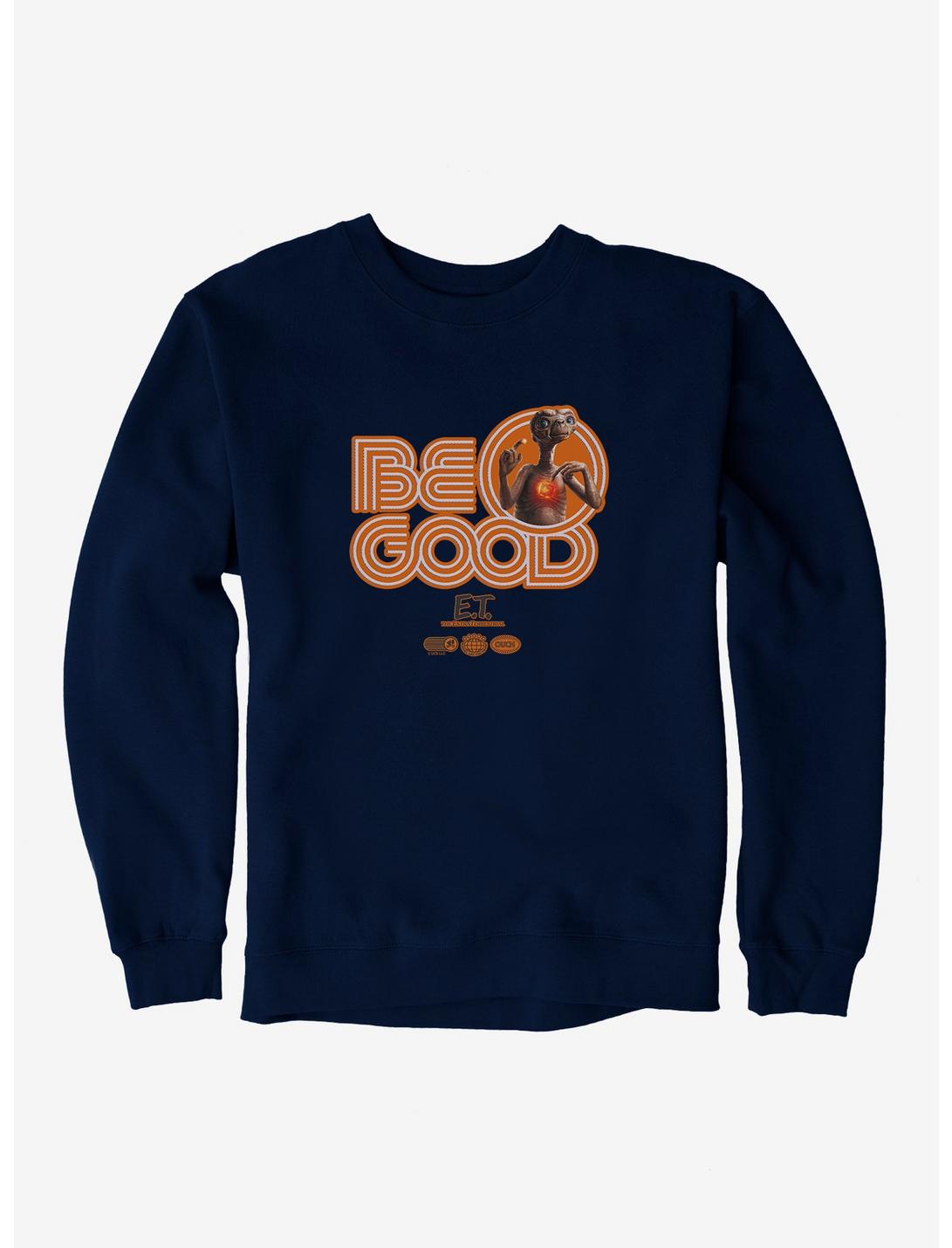 E.T. 40th Anniversary Be Good Bold Striped Font Orange Sweatshirt, , hi-res