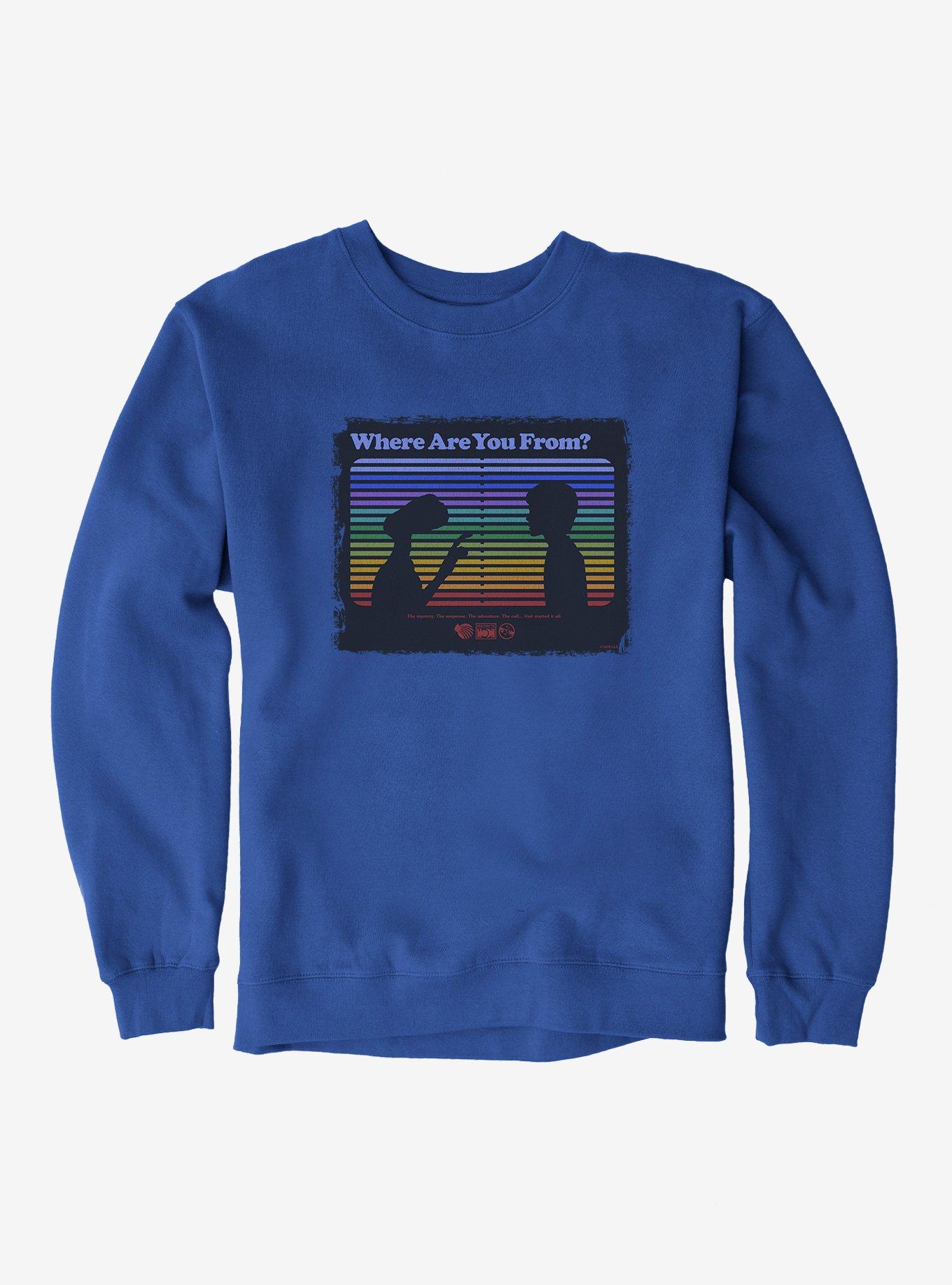 E.T. 40th Anniversary Where Are You From E.T And Elliott Silhouette Sweatshirt, ROYAL BLUE, hi-res
