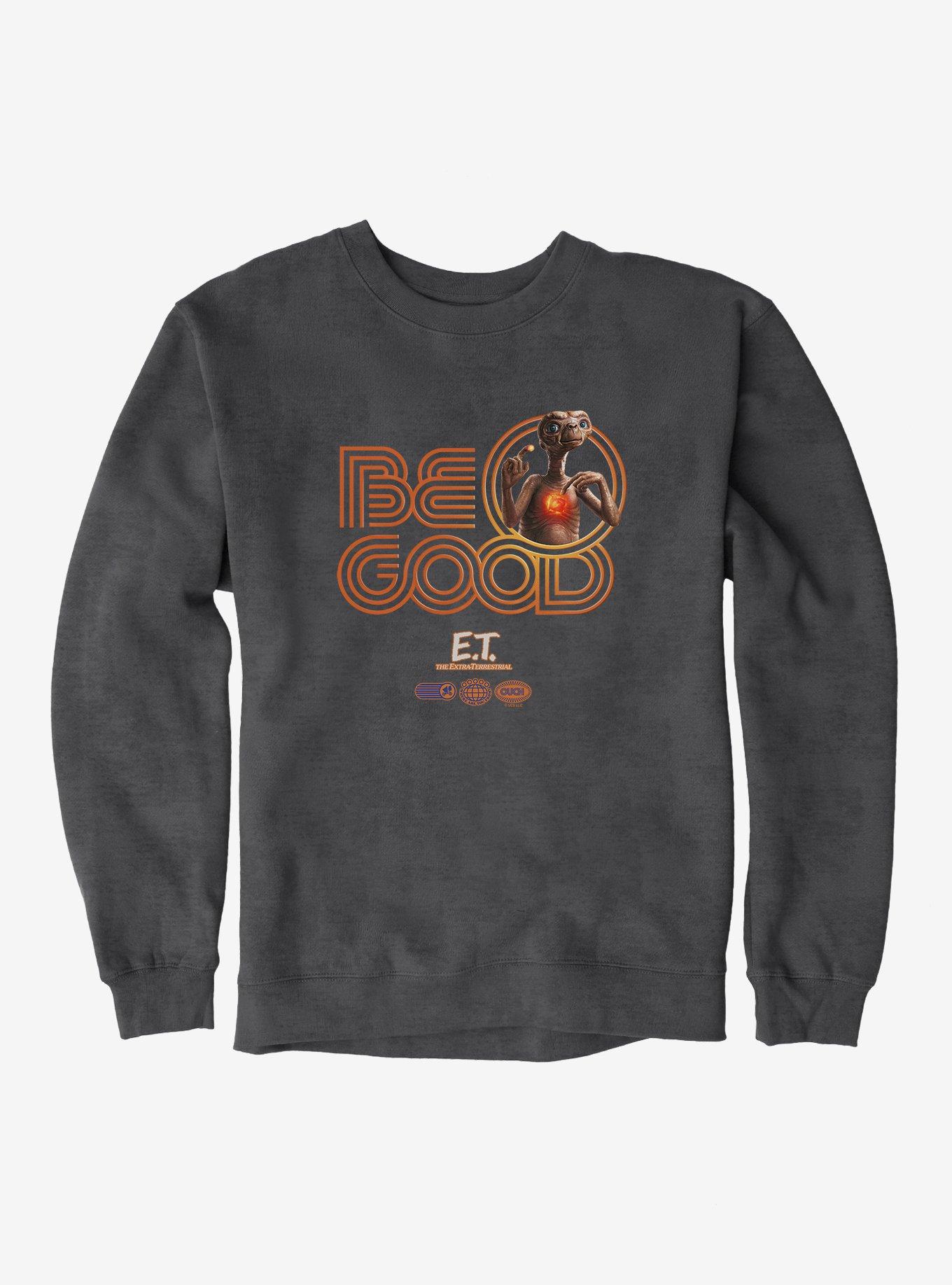 E.T. 40th Anniversary Be Good Striped Font Orange Sweatshirt, , hi-res