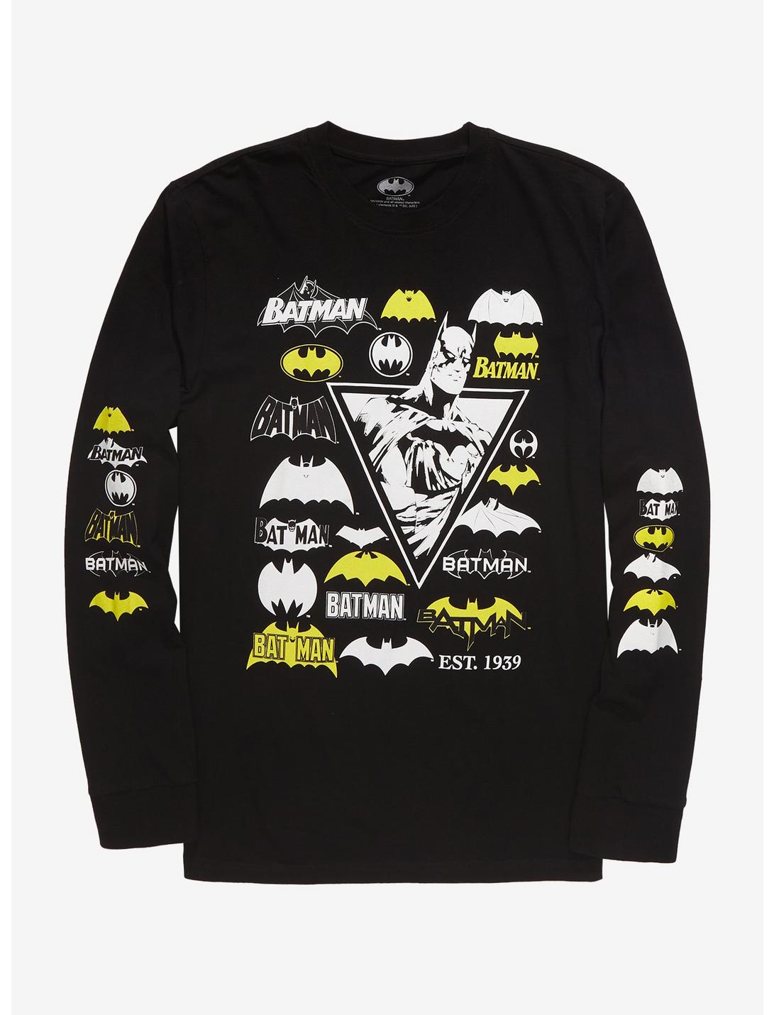 DC Comics Batman Through The Ages Logo Long-Sleeve T-Shirt, MULTI, hi-res