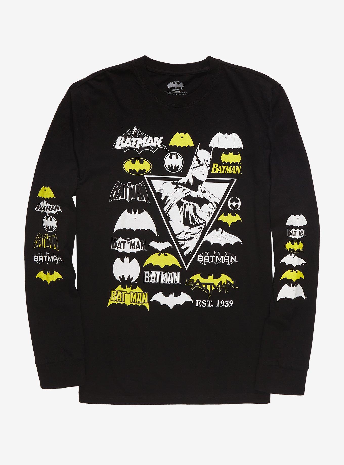 DC Comics Batman Through The Ages Logo Long-Sleeve T-Shirt, MULTI, hi-res