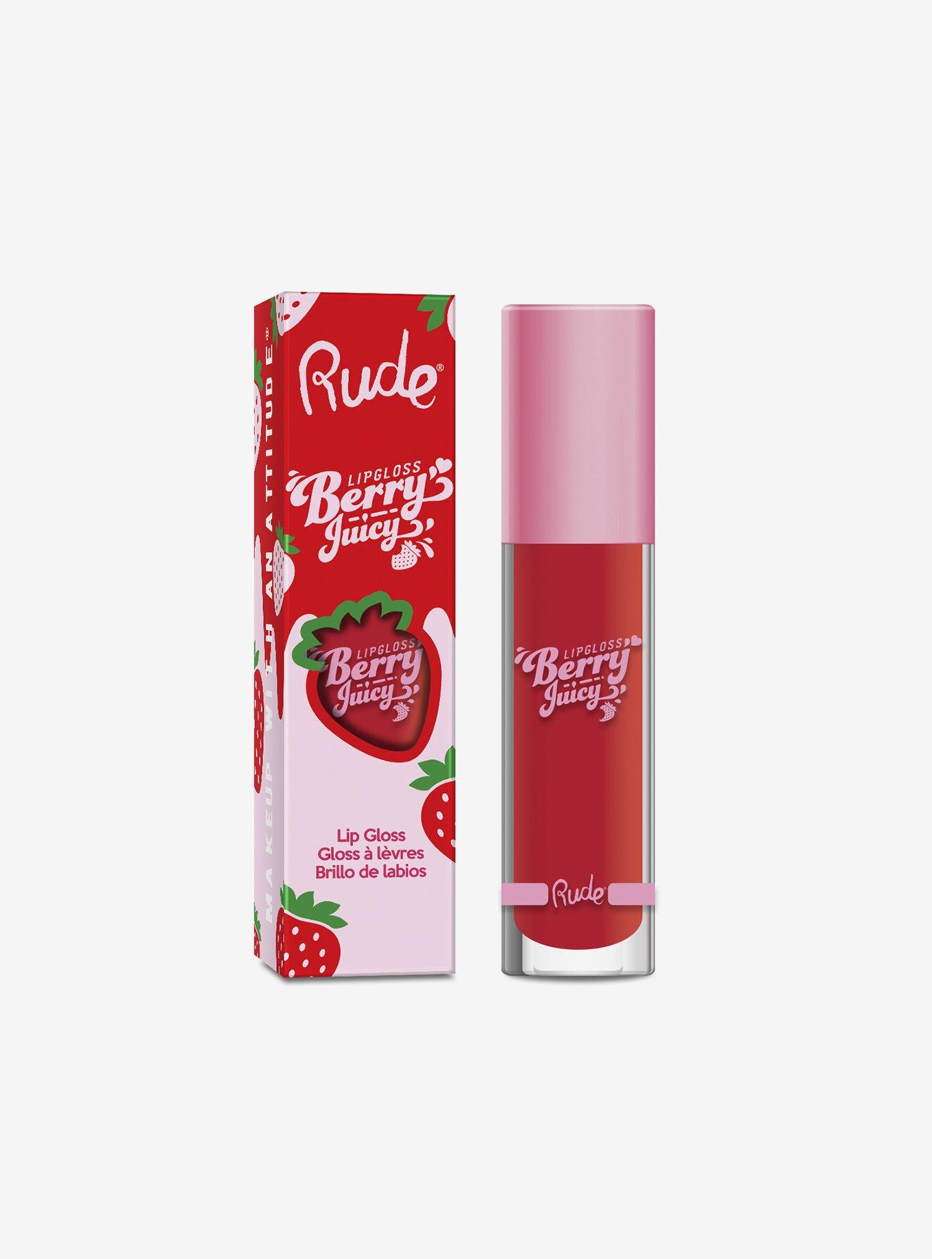 Rude Cosmetics Berry Juicy Coral Kiss Lip Gloss, , hi-res