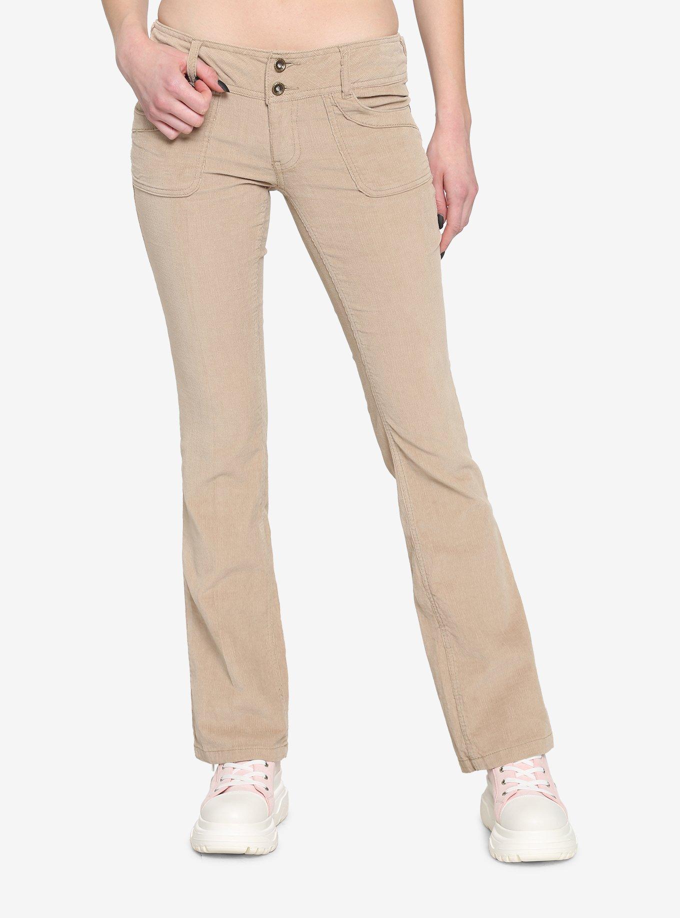 Brown Corduroy Low-Rise Flare Pants