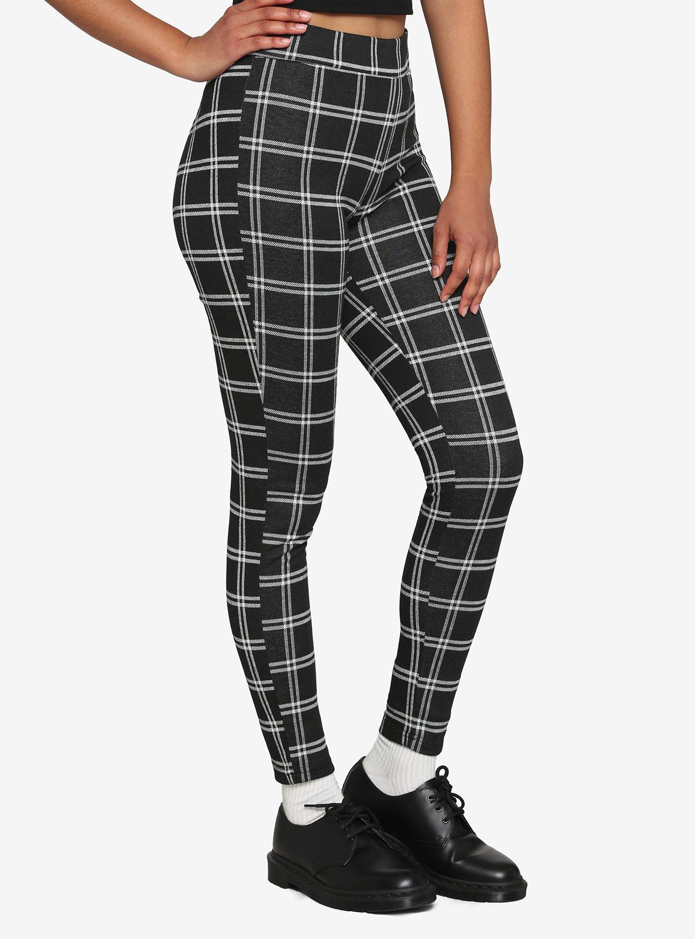 Black and on sale white grid leggings