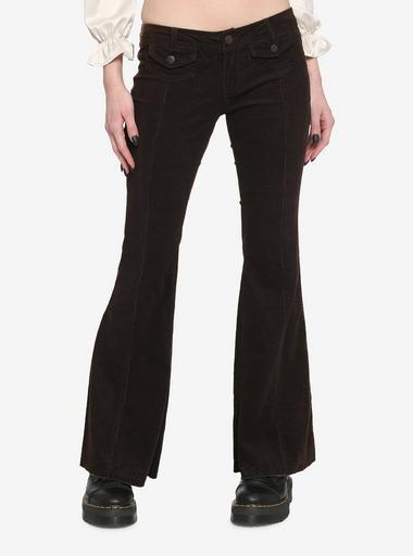 Brown Corduroy Low-Rise Flare Pants | Hot Topic