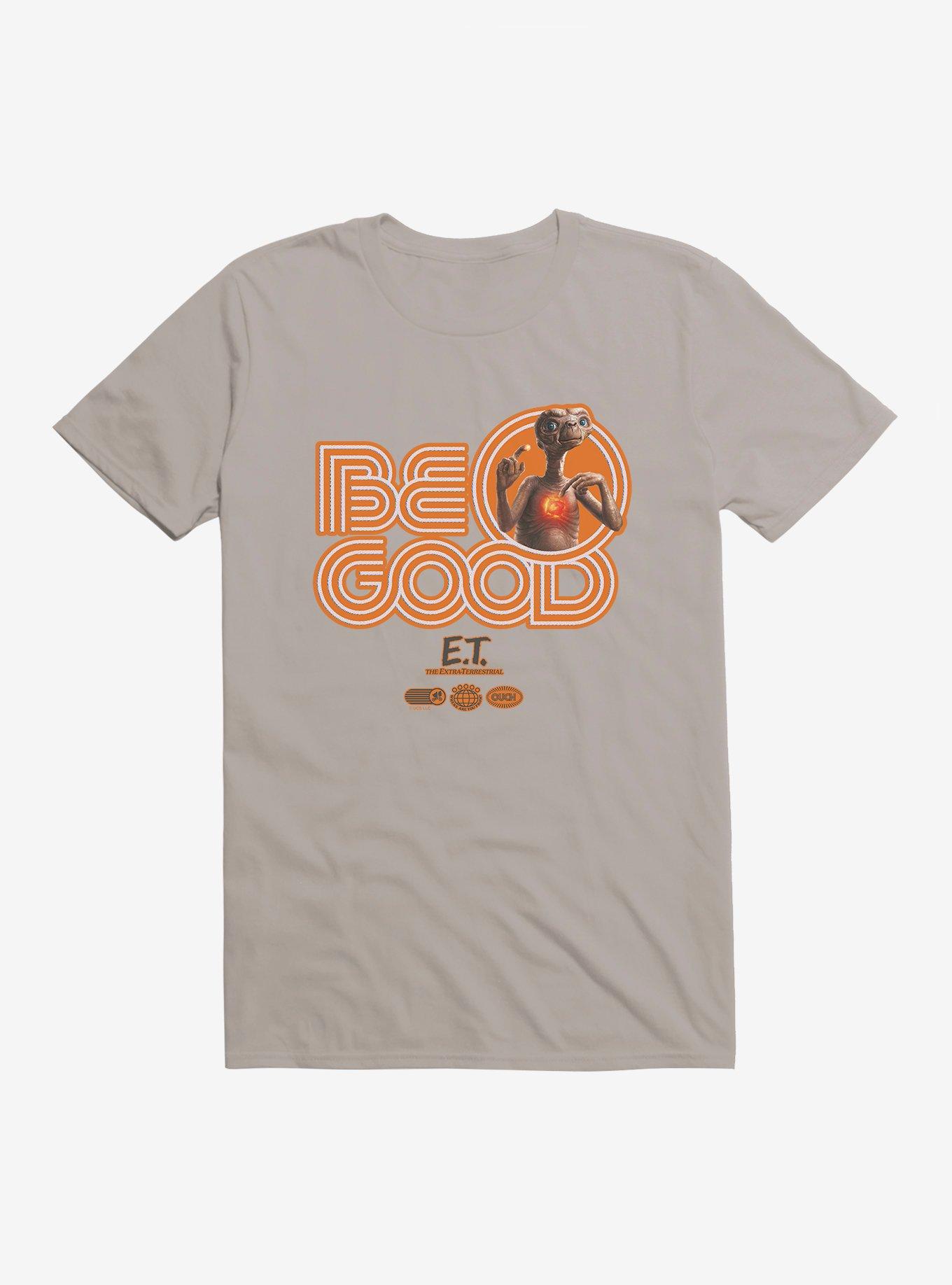 E.T. 40th Anniversary Be Good Bold Striped Font Orange T-Shirt, LIGHT GREY, hi-res