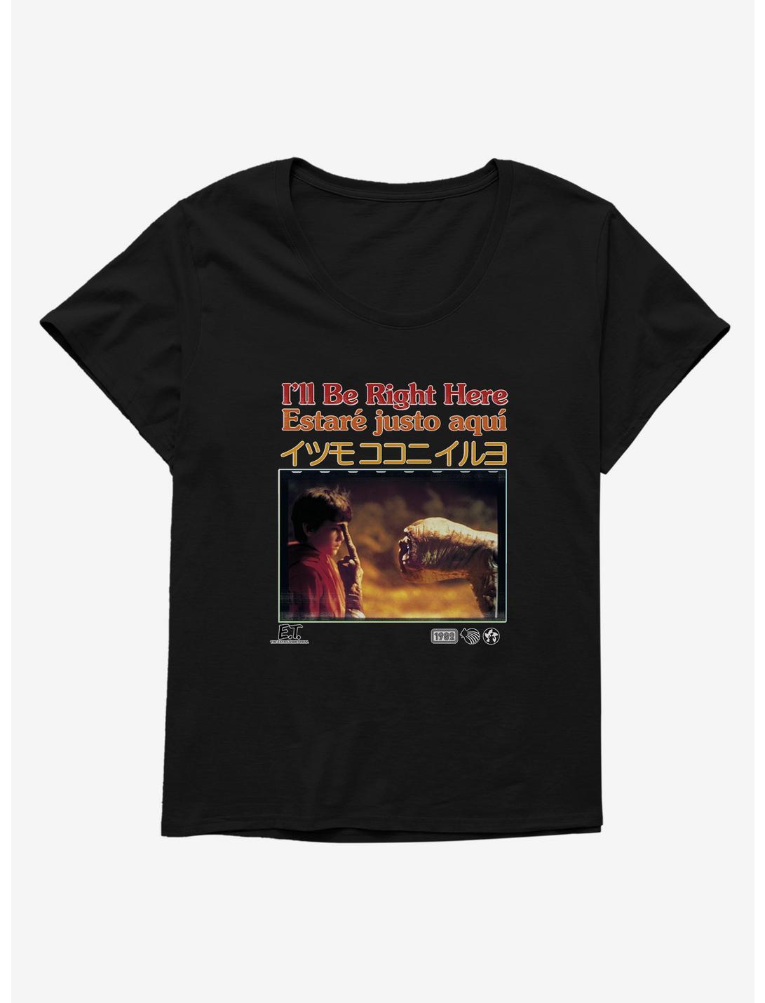 E.T. 40th Anniversary I'll Be Right Here Multi Language Movie Still Womens T-Shirt Plus Size, , hi-res