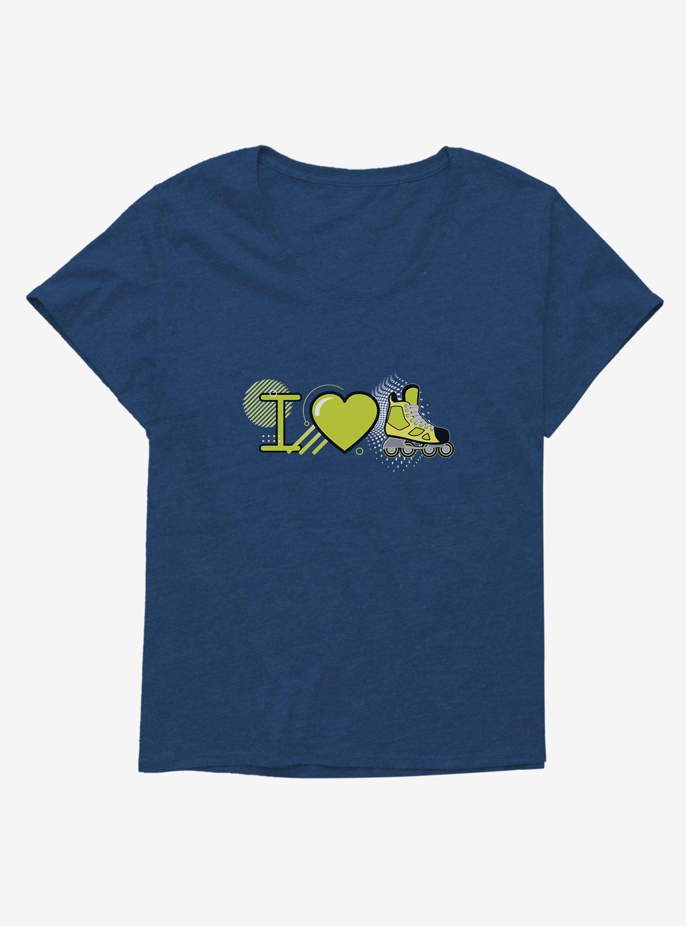 Emoji I Love Rollerblading Womens T-Shirt Plus Size, , hi-res