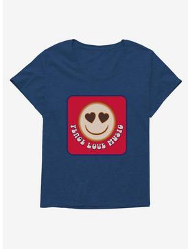 Emoji Peace Love Music Womens T-Shirt Plus Size, , hi-res