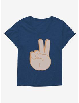Emoji Peace Sign Emoji Womens T-Shirt Plus Size, , hi-res