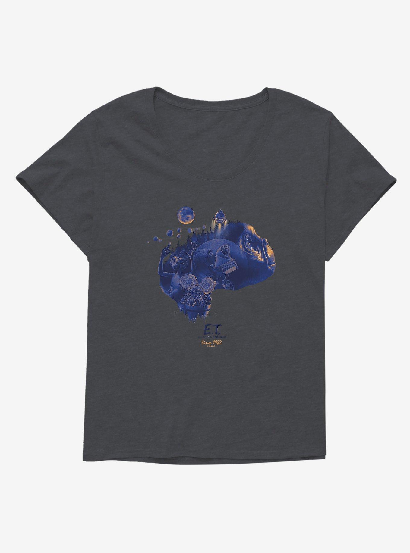 E.T. 40th Anniversary Collage Art Graphic Girls T-Shirt Plus Size, , hi-res