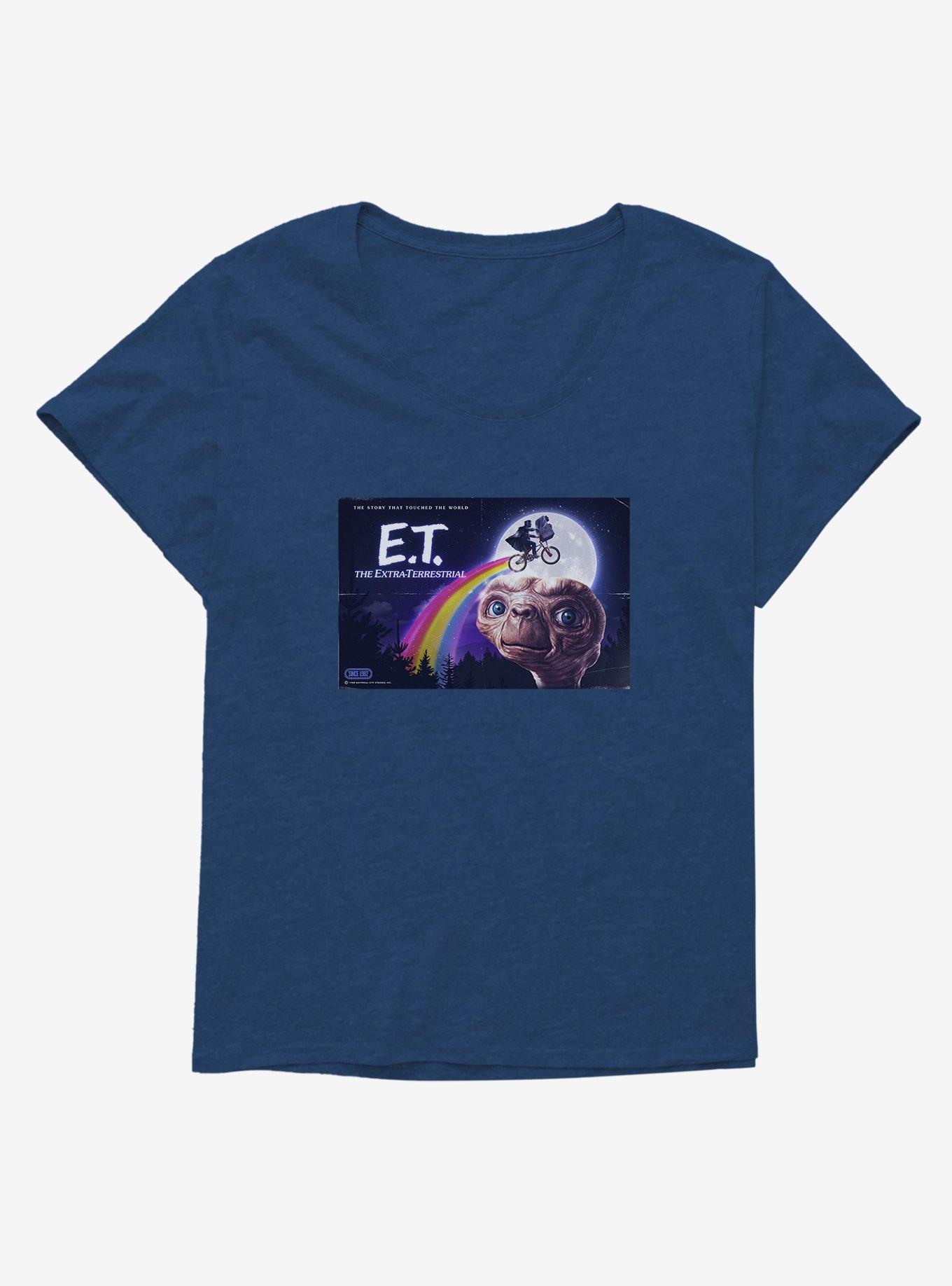 E.T. 40th Anniversary Flying Bicycle Rainbow Flight Girls T-Shirt Plus Size, , hi-res