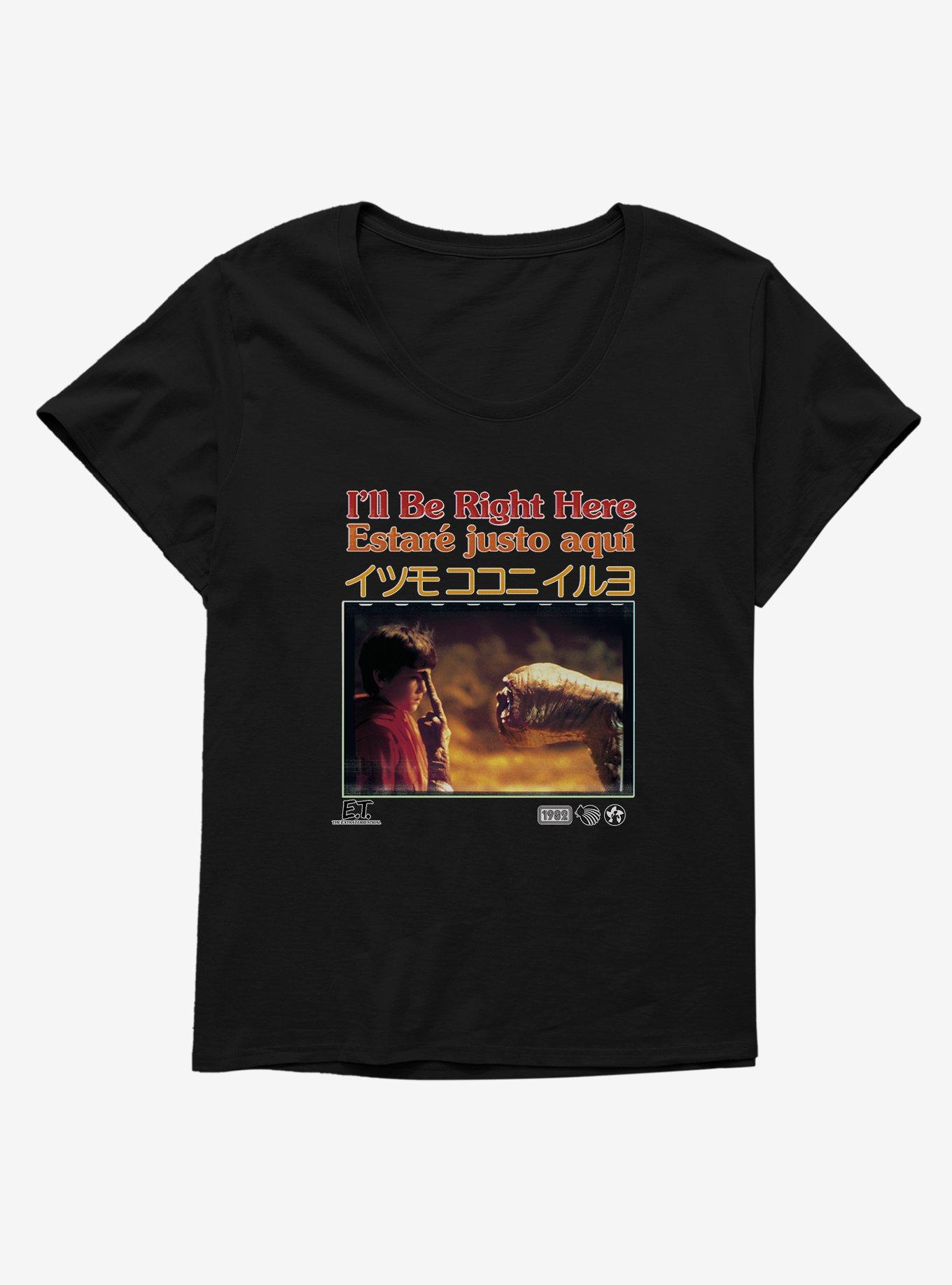 E.T. 40th Anniversary I'll Be Right Here Multi Language Movie Still Girls T-Shirt Plus Size, , hi-res
