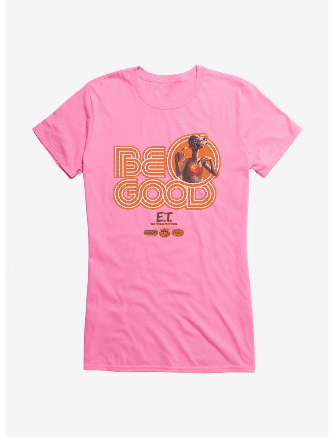 E.T. 40th Anniversary Be Good Bold Striped Font Orange Girls T-Shirt, , hi-res
