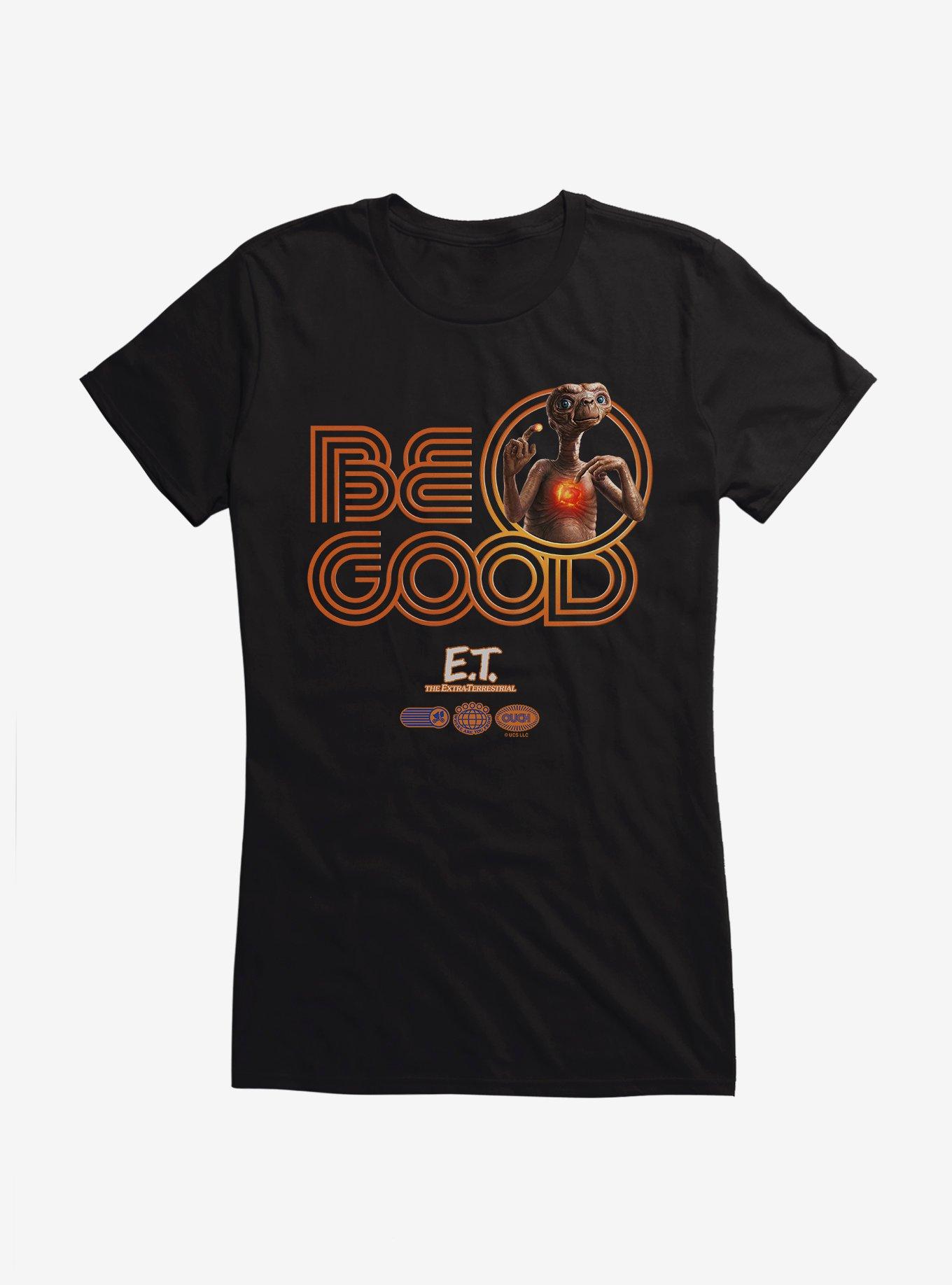 E.T. 40th Anniversary Be Good Striped Font Girls T-Shirt