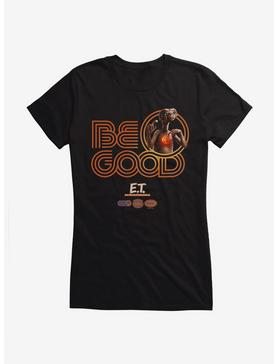 E.T. 40th Anniversary Be Good Striped Font Orange Girls T-Shirt, BLACK, hi-res