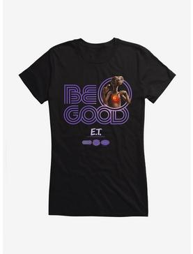 E.T. 40th Anniversary Be Good Striped Font Purple Girls T-Shirt, BLACK, hi-res