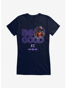 E.T. 40th Anniversary Be Good Striped Font Purple Girls T-Shirt, NAVY, hi-res