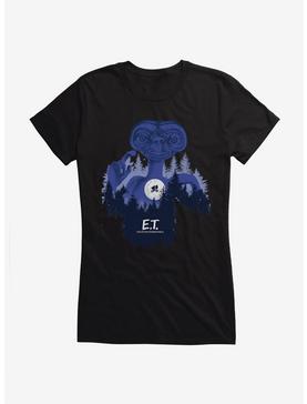 E.T. 40th Anniversary Flying Bicycle In Woods Graphic Girls T-Shirt, BLACK, hi-res