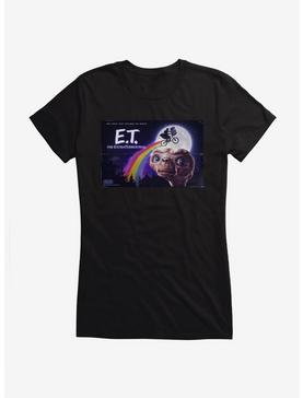 E.T. 40th Anniversary Flying Bicycle Rainbow Flight Girls T-Shirt, BLACK, hi-res