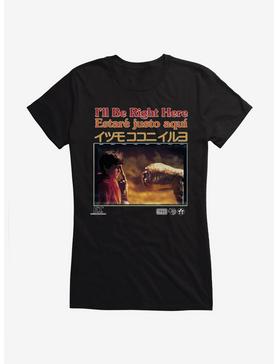 E.T. 40th Anniversary I'll Be Right Here Multi Language Movie Still Girls T-Shirt, BLACK, hi-res