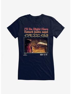 E.T. 40th Anniversary I'll Be Right Here Multi Language Movie Still Girls T-Shirt, NAVY, hi-res