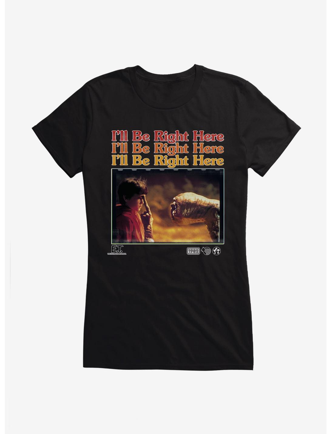 E.T. 40th Anniversary I'll Be Right Here Movie Still Girls T-Shirt, BLACK, hi-res