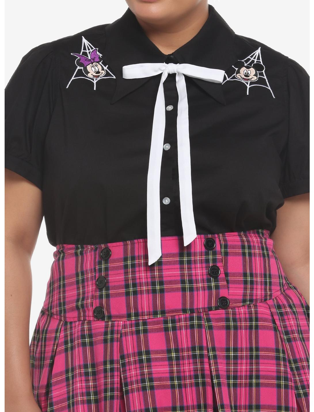 Her Universe Disney Halloween Bat Wing Collar Girls Woven Button-Up Plus Size, MULTI, hi-res