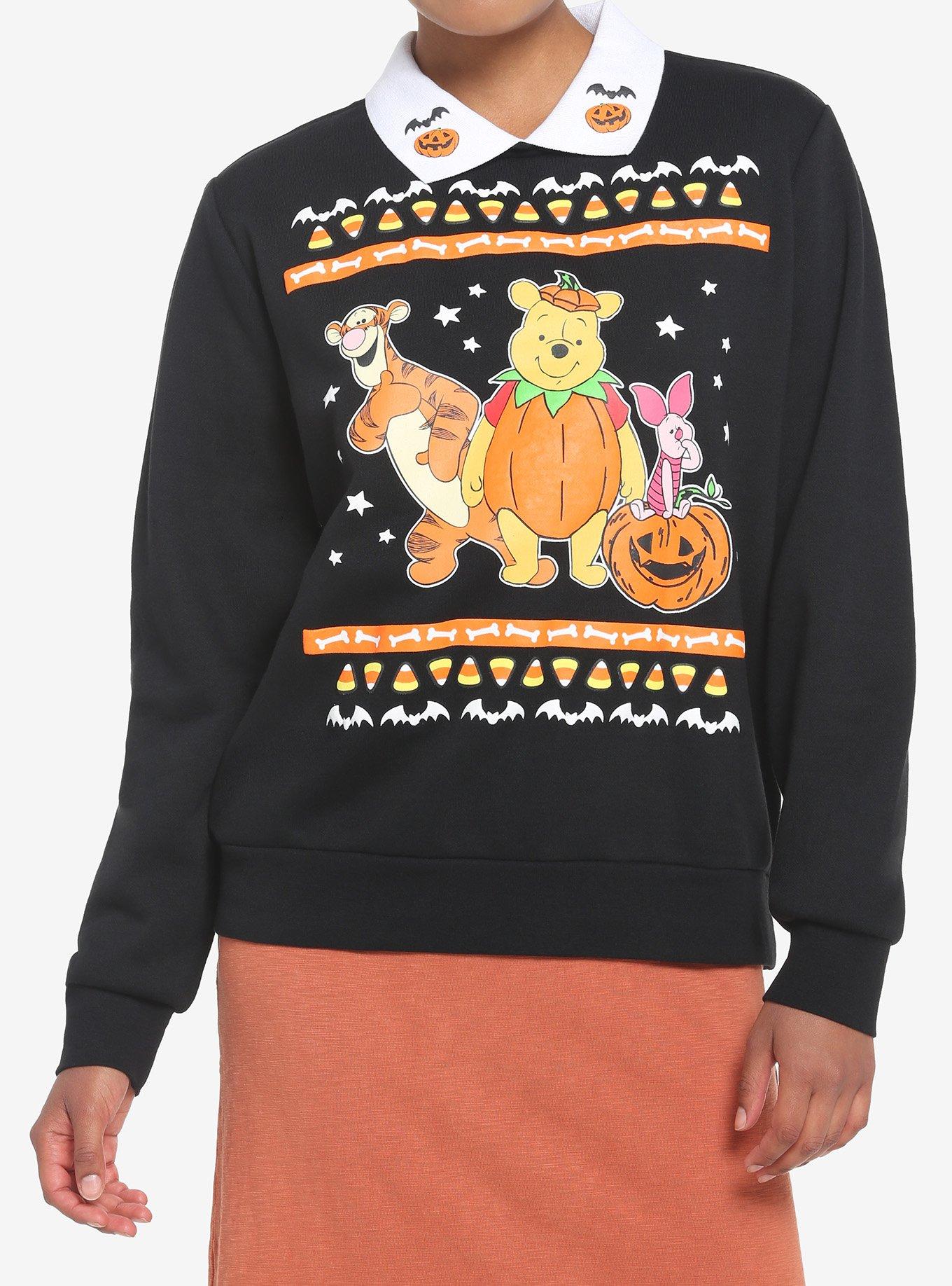 Her Universe Disney Halloween Winnie The Pooh Friends Collared Girls Sweatshirt Hot Topic